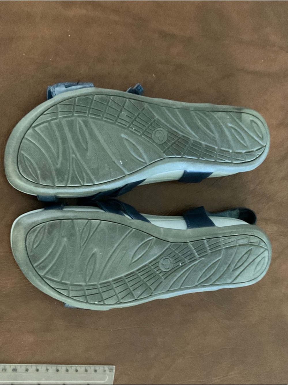 BareTraps Navy and Light Gray Strappy Comfort Sandals - Picture 7 of 9